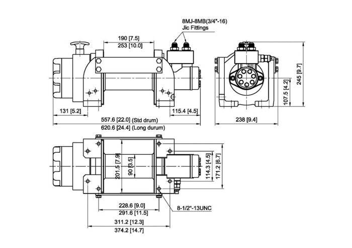 BADGER 8 STANDARD DRUM HYDRAULIC WINCH